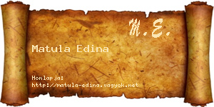 Matula Edina névjegykártya